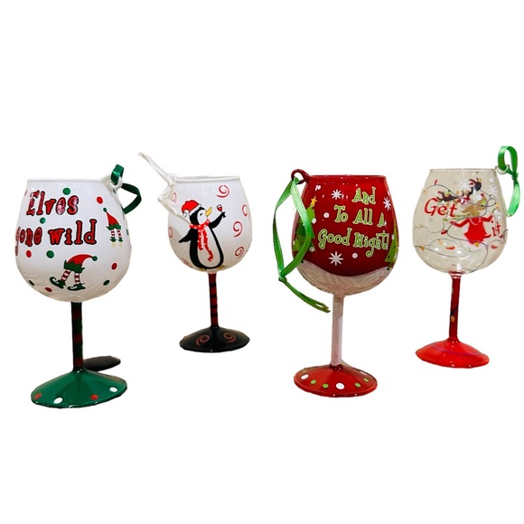 Kirklands Holiday Kirklands Miniature Christmas Wine Glass